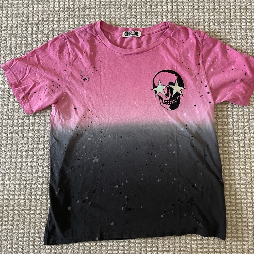 CHRLDR size XS T Shirt skull with silver star eyes